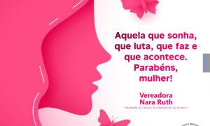 Homenagem da Câmara Municipal de Armeiroz a Todas as Mulheres pelo deu Dia, em Especial as Arneirozenses.