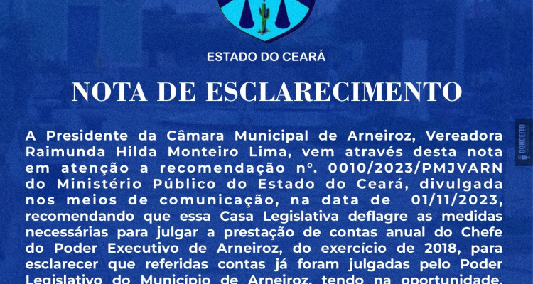 Nota de esclarecimento.