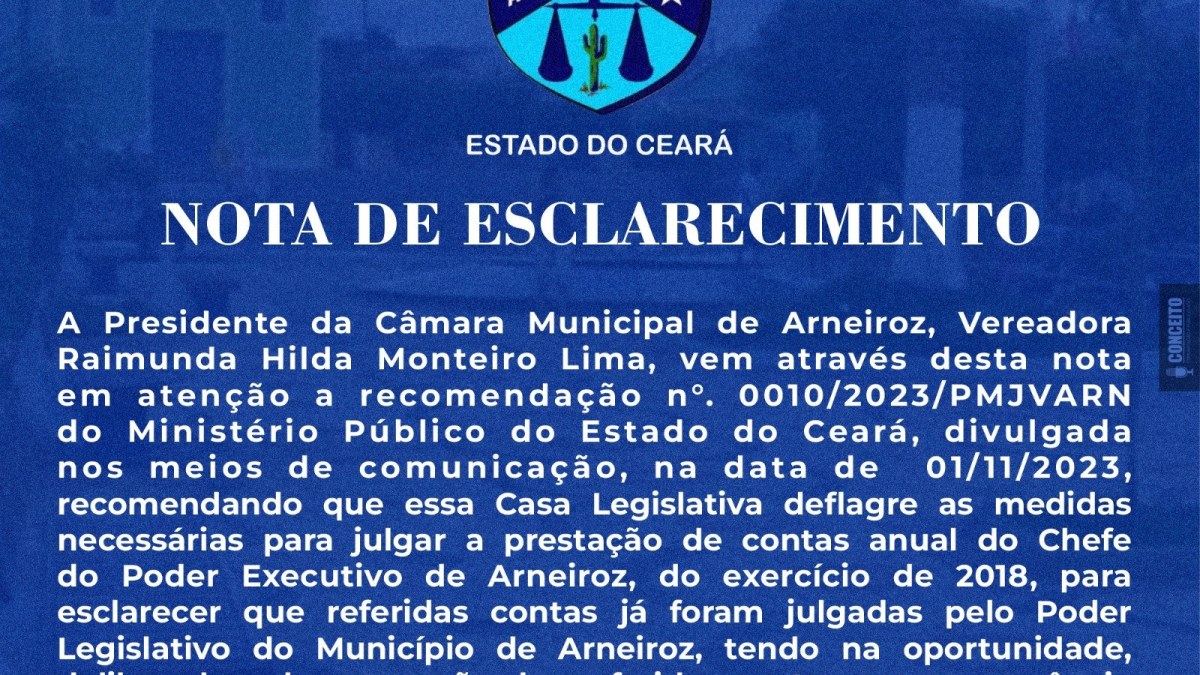 Nota de esclarecimento.